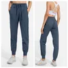 LL Joggers YOGA Lichtgewicht workout-joggers voor dames Hoog getailleerde outdoor hardloop-casual trainingsbroek met zakken