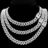 Strengen Hip Hop 13 14 20mm Vrouwen Cubaanse Link Chain Ketting Bling Iced Out Luxe Glans Vol Strass heren Gift Sieraden 230613