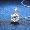 Chaînes WZ00773 Lefei Mode De Luxe Classique Fine 1CT Moissanite Couleur D Neige Coeur Collier Pour Les Femmes 925 En Argent Sterling Bijoux De Fête