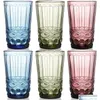 Copas de vino Beber de color Vintage En relieve Mticolored Cristalería Vasos románticos Vidrio para agua Jugo Bebidas Entrega de la gota Dhi7V