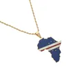 Hänge halsband Afrika karta cabo verde flagga guldfärgsmycken