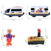 ElectricRC Track RC Electric Train Set With Carriage Sound and Light Express Truck FIT Wooden Track Children Electric Toy Kids Toys 230616