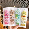 Accessoires pour cheveux 5 Pcs Sweet Girl Baby Cute Cartoon Hairpins Fashion Korean Children's Fabric Flower Bow Clip