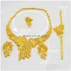 Armband Ohrringe Halskette Gold Sets Frauen Dubai African Indian Braut Zubehör Blumen Schmuck Drop Lieferung Dhgarden Dhl7G