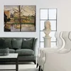 Impressionista su tela The Pool at Jas De Bouffan Handmade Paul Cezanne Painting Landscape Artwork Modern Living Room Decor