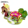 3D Puzzles 3D DIY Puzzle Castle Assembling Model Cartoon House Paper Toy Kid Early Learning Construction Pattern Gift Children House Puzzle 230616