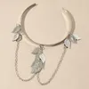 Bracelet bohême gland feuille bras supérieur Bracelet ouvert pour les femmes charme métal feuilles pendentif manchette chaîne Bracelets bijoux de mode