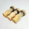 Porsuk tıraş fırçası moq 100pcs oem özelleştirilmiş logo sakal berber tıraş fırçaları ahşap tutamak domuz tüyü bristle erkek yüz tıraş