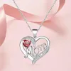 Pendant Necklaces 2023 Arrival Letter "MOM" Red Crystal Necklace Mother's Birthday Gift Woman Jewelry For Mother