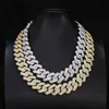 Anpassad 20mm Iced Necklace Miami 925 Sterling Silver Gold Plated Diamond Moissanite Cuban Link Chain