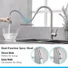 Bathroom Sink Faucets Pull Out Black Sensor Kitchen Stainless Steel Smart Induction Mixed Tap Touch Control and Cold Water Mixer 230616