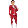 Femmes deux pièces pantalons survêtement femmes ensemble automne hiver veste à glissière hauts costumes Jogging Vintage Patchwork tenues Y2k Streetwear