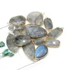 Pendentif colliers pierre naturelle breloques ronde eau Flash Labradorite cristal pour la fabrication de bijoux bricolage boucles d'oreilles accessoire