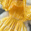 2023 Casual Dresses Runway Designer Hollow Out Embroidery Long Dress for Women Summer Slash Neck Vintage Vacation Vestidos Elegant Robe