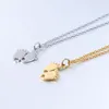 Pendant Necklaces Stainless Steel Family Jewelry Cute Baby Foot Necklace For Women Girls Kids Child Gifts Fashion Chain