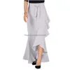 Skirts Womens Maxi Long Skirt High Waist Ruffles Festive Belted Asymmetric Mermaid Fishtail Party Wrap Drop Delivery Apparel Clothing Dhv67