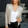 Women's Jackets Women Coat Long Sleeve Cardigan Glitter Short Style Jacket Outwear