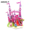 3D Puzzles 3D DIY Puzzle Castle Assembling Model Cartoon House Paper Toy Kid Early Learning Construction Pattern Gift Children House Puzzle 230616