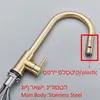 Bathroom Sink Faucets Quyanre Brushed Gold Kitchen Faucet Pull Out Water Tap Single Handle Mixer 360 Rotation Shower 230616