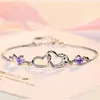 Bracelets à breloques Bijoux de créateur Bracelet Accessoires S925 Sterling Silver Heart Entrelacé Zircon Love bracelet style féminin Coeur