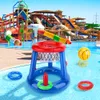 Air Inflation Toy Outdoor Swimming Pool accessories Inflatable Ring Throwing Ferrule Game Set Floating Pool Toys Beach Fun Summer Water Toy 230616