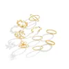 Cluster Rings Simplicity 9PcsFlower Set For Women Round Circle Finger Ring Metal Knuckle Wed Accessories Jewelry Metall Ornaments