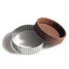 Utensili da forno 10 pezzi Anello per crostata circolare Dessert Perforazione in acciaio inossidabile Torta di frutta Quiche Stampo per mousse per torte Stampo per cottura in cucina