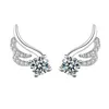 2023 charme 5a zircon un ct étoile souriante face snow fleur olstuds women's angel wings bijoux mariage pour femmes