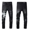 أمريس جينز جينز جينز المصمم أميرري للرجال ممزق السراويل مع الثقوب دينيم مان ساق مستقيمة ساق ضئيلة في السوستة أماري جينز 9975