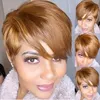 Parrucche Cosplay WIGERA Highlight sintetico Pixie Cut acconciature corte capelli biondi con frangia per le donne 230617