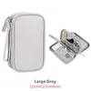Sacs de rangement numérique Portable organisateur étui pour casque voyage placard sac fermeture éclair accessoires chargeur câble de données USB gris