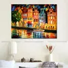 Street Landscape Canvas Art The Sky of Amsterdam Handmade modern målning för familjerumsdekor