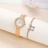 Montres-bracelets de luxe montre pour femme strass ensemble acier pour femme bracelet en métal Quartz dames Bracelet horloge