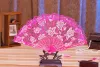 factory outlet Ten Colors Lace Flower Bridal Hand Fans Vintage Hollow Bamboo Handle Wedding Accessories Brithday Gift Party Favors Royal Blue White Plastic