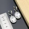 Boucles d'oreilles pendantes en argent sterling 925 avec zircon cubique blanc Accessoires de mariage pour femmes Drop