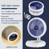 Other Home Garden USB Charging Foldable Table Fan Wall Mounted Hanging Ceiling with LED Light 4 Speed Adjustable For Room Air Cooler 230616
