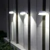 Nuova applique da parete solare a 9 LED a forma di UFO non porosa per esterni decorativa per recinzione luce di controllo luce per esterni impermeabile gronda luce da giardino