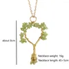 Hänge halsband Nature Stone Crystal Tree Shape Necklace Multicolor Wisdom Key Women smycken