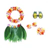 Conjunto de pulseiras havaianas guirlandas decoradas com flores decorativas Halloween Tropical Saia Leis Traje Decorações para festas Criança