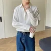 メンズカジュアルシャツシルキーブラックハイグレードの長袖ビジネスメンドレスシャツ熟成セクシーな韓国語バージョンルーズイージーケア