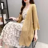 Blusas longas femininas ocas de malha cardigan verão manga longa malha fina ponto aberto casual feminino vneck blusa de crochê camisa das senhoras