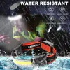 Headlamps COB LED Headlamp 210 Degree Wide Range Floodlight Headlights USB Rechargeable 3 Modes Waterproof Headlight with Battery 230617