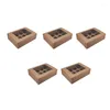 Stampi da forno 5 pezzi Scatola per cupcake con finestra Scatole di carta kraft marrone bianco Dessert Mousse 12 Portabicchieri