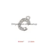 Charms Delicato dalla A alla Z Zirconia Lettera Ciondolo per bracciali Collana Gioielli Risultati dell'orecchino Componenti Accessori Goccia all'ingrosso Dhnx5