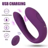 Sex toy massager OLO G-spot Vibrators Couple Share U Shape Bendable Sucking Vibrator Toys for Clitoris Vagina Stimulator