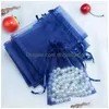 Jewelry Pouches Bags 100Pcs Dstring Organza Gift Bag Packaging Display Pouch For Diy Beads Jewellery 7X9/9X12Cm Drop Deliver Dhewb