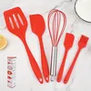 5st Silicone Kitchen redskap Kök köksredskap sätter silikon spatel spade vispa kök matlagningsverktyg