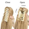 Hair Clips Ponytail Hair Extensions Hairpiece 14" Fake Blonde Hair Wavy False Pigtail Wigs Braiding Hair Synthetic Claw Clip In PonyTail 230616