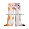 Cuscino/Cuscino Decorativo Moda Simpatico Gatto Sonno Lungo Peluche Per Inviare Bambini Ginocchio Almofada Coussin Regalo Di Compleanno Cojines Decorativos Dh3Tb