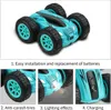 ElectricRC Car 3.7 inch RC Car 2.4G 4CH Double-sided Voiture bounce Drift Stunt Rock Crawler Roll 360 Degree Flip Remote Control car Kids Toys 230616